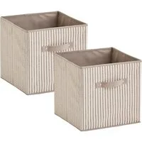 Zeller Present Aufbewahrungsbox Stripes (Set, 2 St), faltbar, Vlies, beige
