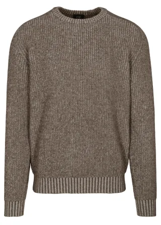 COMMANDER Finest Clothing - Rdh.-Pullover, gemustert nougat mel. - Gr. - 3XL