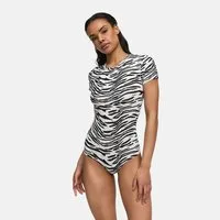 cfab (creamy fabrics) Body Crew Neck T-Shirt Bodysuit-Zebra-3XL (1-tlg)