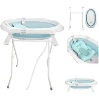 JEOBEST Babybadewanne Baby Badewanne mit Gestell, Baby Wanne mit Badematte, Faltbare, (Baby Pflegeset für Neugeborene), Babywanne, Sitz, Ständer, Abfluss