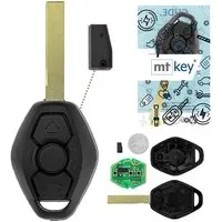mt-key Schlüsseltasche Auto Funk Schlüssel Fernbedienung HU92R 434MHZ ID48 (Set), für BMW 3er (E46, 99–05), 5er (E39, 99–04), 7er (E38, 99–01), X3 (