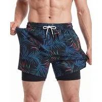 MaaMgic Shorts Herren Stretch kurze Hose Männer Badehose mit Reißverschlusstaschen (1-tlg)