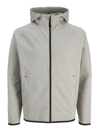 JACK&JONES - JJEBASE SWEAT ZIP HOOD SN Light Grey Melange - Gr. - S