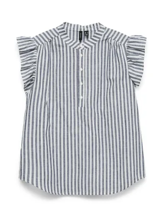 VERO MODA - VMSELMA SS FRILL TOP Navy Blazer - Gr. - M