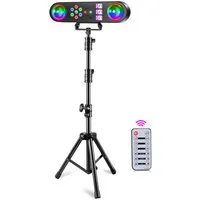 ZonQoonz Discolicht 30W 5-in-1-Mini-DJ-Scheinwerfer-Set – mit Stativ und Fernbedienung