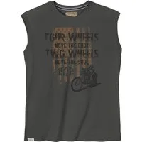 redfield Muscleshirt Redfield Tank Top in XXL Größen Biker Print, grau