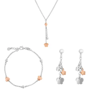 Orphelia 'Lorelei' Damen-Set aus 925er Sterlingsilber: Kette + Armband + Ohrringe – Silber/Rosé SET-7386