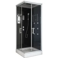 HOME DELUXE Eckdusche Duschkabine WAVE - S 90 x 80 cm, BxT: 90x80 cm, Regendusche, Duschtempel, Fertigdusche, Dusche Komplett