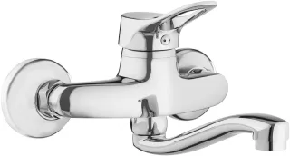 Neuesbad Serie 155 Wandmontage Waschtischarmatur, Chrom NB1DEBOW050M1