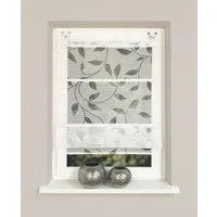 HOME WOHNIDEEN Magnetrollo 91515 Magnetrollo RANA Ausbrenner Bambus, Ranken-Motiv, Fensterhaken, mit Ösen