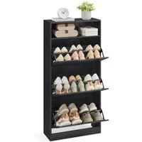 VASAGLE Schuhschrank Schuhregal Mit 2 oder 3 Klappen und zusätzlichen Fächern, Höhe 102/139 cm