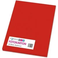 itenga Bastelkartonpapier itenga Fotokarton A4 RUBINROT 50 Blatt 300 g/qm