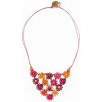 COLLEZIONE ALESSANDRO Kette mit Anhänger Fiore, bunte Blumen aus Holzperlen gefädelt
