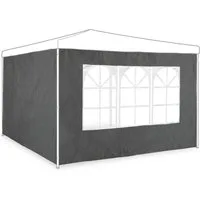 relaxdays Pavillon Seitenwand 2er Set grau