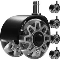 Ruhhy Stuhlrolle Drehstuhlräder Stuhlrollen, (Spar-Set, 5-St., Bis zu 35 kg pro Rolle und 160 kg Gesamtlast für stabile Nutzung), 25 dB