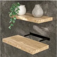 Casaria Wandboard, Eiche Hängeregal mit Halterung 15kg Tragkraft Wohnzimmer Flur 50cm