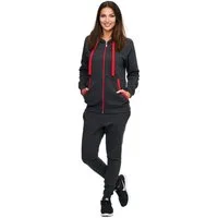 L.gonline Freizeitanzug Damen Freizeitanzug Jogginganzug Sweatwear 704 (Kapuzenjacke mit Reißverschluss, Hose, 2-tlg), Fitness Freizeit Casual