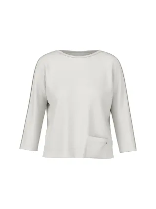 Marc Cain Additions - Baumwollstretch-Shirt mit 3/4-Arm vapor blue - Gr. - 46