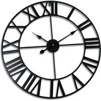 relaxdays Wanduhr mit römischen Zahle (schwarz)