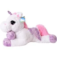 TE-Trend Kuscheltier Einhorn 60 cm Plüschtier Stofftier Unicorn Pferd weiß