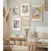 JUSTGOODMOOD Poster Flower Market Blumen Edition V3 Botanische Wand Kunst Wandbilder Wohnz, Palma (1 St)