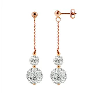DIADEMA - Ohrringe Pinky Gold - Kristall Weiß - Kollektion Crystal Pearl