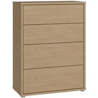 FORTE Kommode Alice Springs, Kommode 4 Schubkästen B/H/T 74,5/99,1/34,9 cm, Schubkästen mit Vollauszug, Grifflos, Push to open