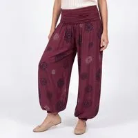 OriginalYou Haremshose Pluderhose für Damen leichte Haremshose sommerliche Yogahose Middle Waist, mit elastischem Bund, weites Bein