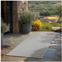 Teppium Teppich Schlichter Flatweave Teppich mit Rahmen, Rechteckig, Höhe: 5 mm, Indoor Outdoor Teppich Wetterfest 3D Optik Wohnzimmer Küchen Terrasse
