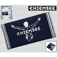 Happy People Strandtuch Handtuch Chiemsee dunkelblau 70x140cm, aus 100% Baumwolle