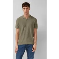 s.Oliver Kurzarmpullover Strickpullover Strick-Poloshirt in Flammgarnstruktur