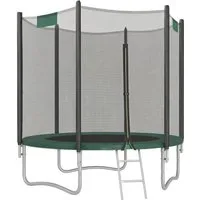 SONGMICS Gartentrampolin mit Randabdeckung, Sicherheitsnetz, Leiter und gepolsterten Stangen, Ø 183 cm, Ø244/Ø305/ Ø366 cm, mit Leiter und gepolsterten Stangen