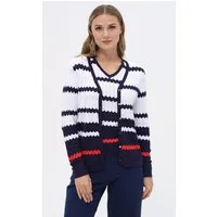 Passioni Cardigan Twinset mit Zick-Zack-Streifen-Design