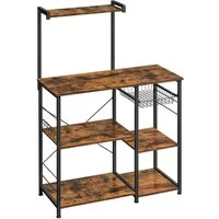 VASAGLE Küchenregal, Standregal mit 6 S-Haken, 40x 90 x 134 cm (T x B x H)