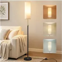VASAGLE Stehlampe Stehleuchte, Standleuchte, höhenverstellbare Leselampe, modern, 148 cm hoch, mit Fußtaster, Lampenschirm aus Stoff, E27 Fassung