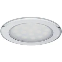 Paulmann LED Einbaustrahler LED Möbel Einbauleuchte rund 2er-Set 2x2,5W Chrom, LED fest integriert, Warmweiß, LED Möbel Einbauleuchte rund 2er-Set 2x2,5W Chrom