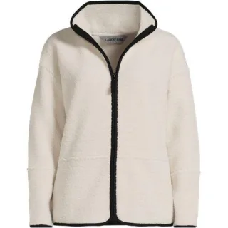 Teddy-Jacke für Damen in Petite-Größe, Damen, size: petite, Elfenbein, Polyester, by Lands' End