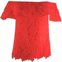 Passioni T-Shirt Sommeroberteil mit floralem Spitzenüberzug