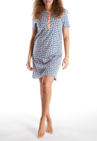 götzburg bodywear - Nachtwäsche Weiblich blau-mittel-allover - Gr. - 44