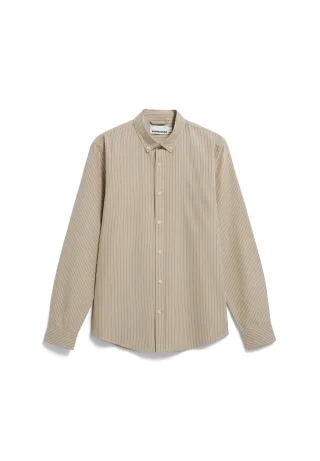 Armedangels - QUAASA STRIPE LONGSLEEVE SHIRT light sage-oatmilk - Gr. - M