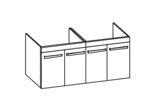 Artiqua 411 Waschtischunterschrank für Starck 3 033213 Weiß Hochglanz, 411-WU4T-D11-7016-68 411-WU4T-D11-7016-68