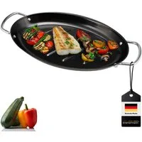 bremermann Grillplatte Fisch-Grillpfanne oval, Grillplatte antihaftbeschichtet (1-St)