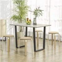 HOMCOM Hocker Küchenhocker aus Birkensperrholz mit Leinenoptik (Esszimmerhocker, 4 St., Stapelhocker), für Esszimmer Wohnzimmer Khaki