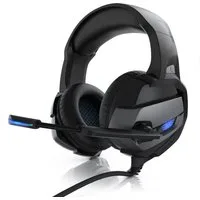 CSL für Xbox One Xbox One S Xbox One X PC PS4 PS4 Pro PS5 Gaming-Headset (Blaue LED-Beleuchtung, Kopfbügel variabel verstellbar, Bietet kristallklaren Hoch-, Mittel- und Tieftonbereich + dynamische Basswiedergabe, Klinkenanschluss 3,5mm, Kopfhörer mi
