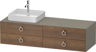Duravit White Tulip Konsolenwaschtischunterbau wandhängend Amerikanischer Nussbaum & Stein Grau Matt WT4995L77920010