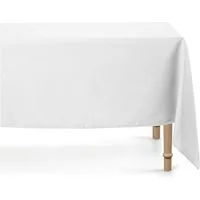 partydeco Tischläufer, Tischdecke rechteckig 180x300cm Polyester Stoff Weiß matt