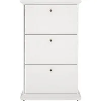 ebuy24 Schuhschrank Venedig Schuhschrank mit 3 Klappen in weiß.