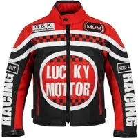 MDM Motorradjacke Kinder Motorradjacke Racing Stil mit Protektoren (Kinder Motorradjacke im Racing Stil mit Protektoren) Kinder Motorradjacke im Racing Stil, 500D Textil