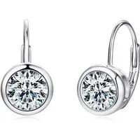 ROUGEMONT Paar Creolen Moissanit Damen Creolen Ohrhänger 925 sterling Silber 18K Gold, Echtschmuck mit Echtheitszertifikat