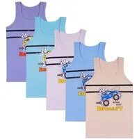 LOREZA Unterhemd 5er Set Jungen Unterhemden - Rallye - Bunt (Spar-Packung, 5-St., 5er Pack)